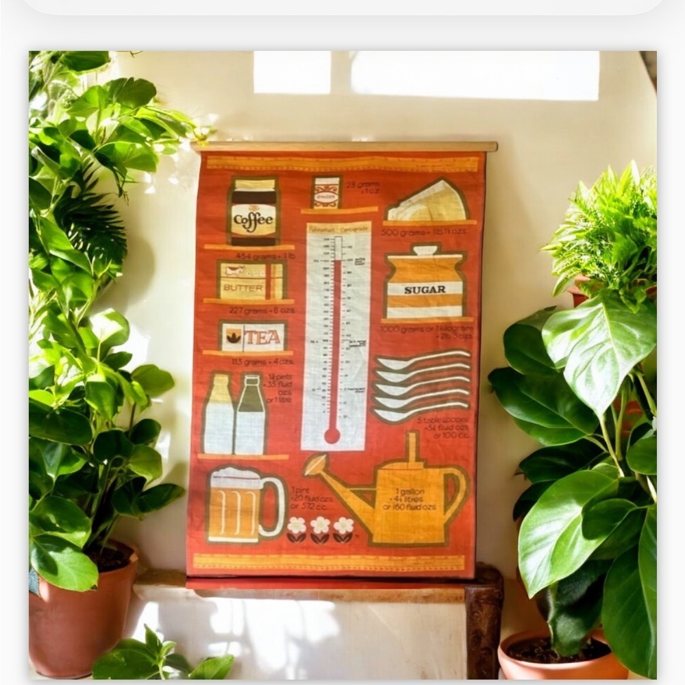 VTG Metric Measure-Ulster Irish Linen, Orange-Kitschy Mid Century-Retro🤎🧡​​
